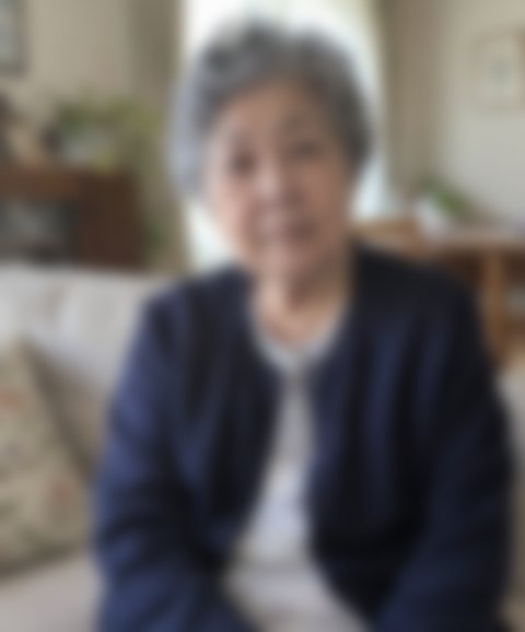女性の写真をぼかして、ピントが合っていない状態にした見本